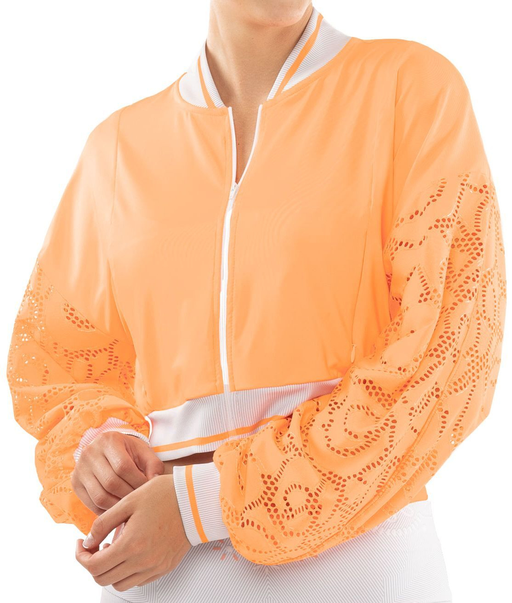 Женская теннисная куртка Lucky in Love Eyelet Go Lace Cropped Bomber Jacket Women - orange frost/white