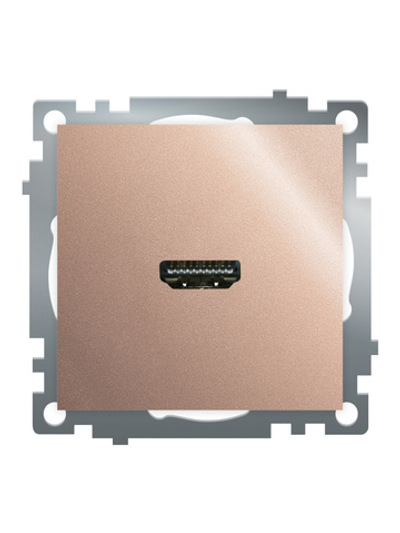 Розетка HDMI 2.1, Type A (механизм), STEKKER GLS00-7118-02, серия Катрин, шампань 50063