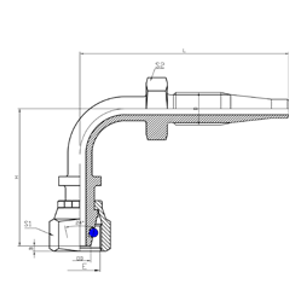 Фитинг DN 12 DKO-L (Г) 22х1.5 15 (90) многоразовый