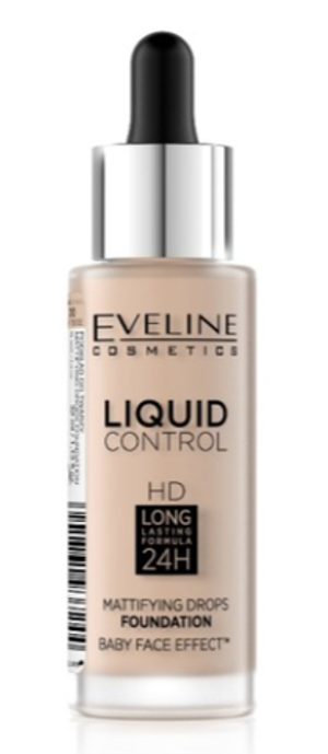 EVELINE ИННОВАЦИОННАЯ ЖИДКАЯ ТОНАЛЬНАЯ ОСНОВА №010 - LIGHT BEIGE серии LIQUID CONTROL, 32мл