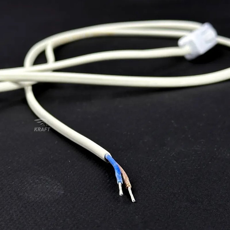 Белый шнур силовой, кабель питания S52 2х0.5 с выключателем 1.8 м