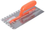 Гладилка стальная с пластиковой ручкой, 280х130 мм, зуб 10х10 мм, 05139