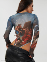 Боди y2k с длинным рукавом с бантиками