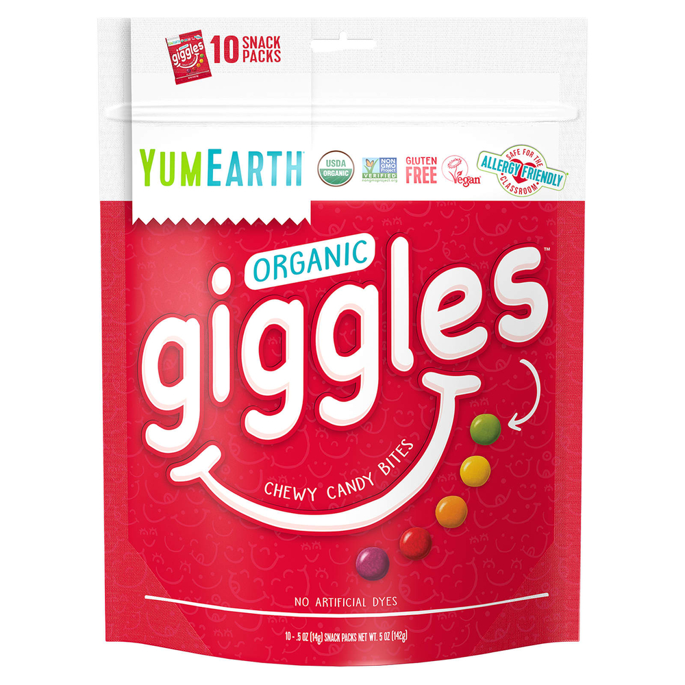 YumEarth, Organic Giggles, жевательные конфеты, 10 пакетиков, 14 г (0,5 унции)