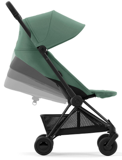 Коляска Cybex Coya Matt Black Frame Cloud G i-Size Ocean Blue Plus 2 в 1 Leaf Green с дождевиком