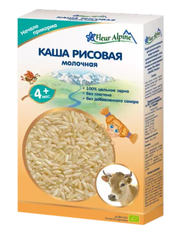 Каша молочная детская Fleur Alpine РИСОВАЯ, с 4 месяцев, 200 г