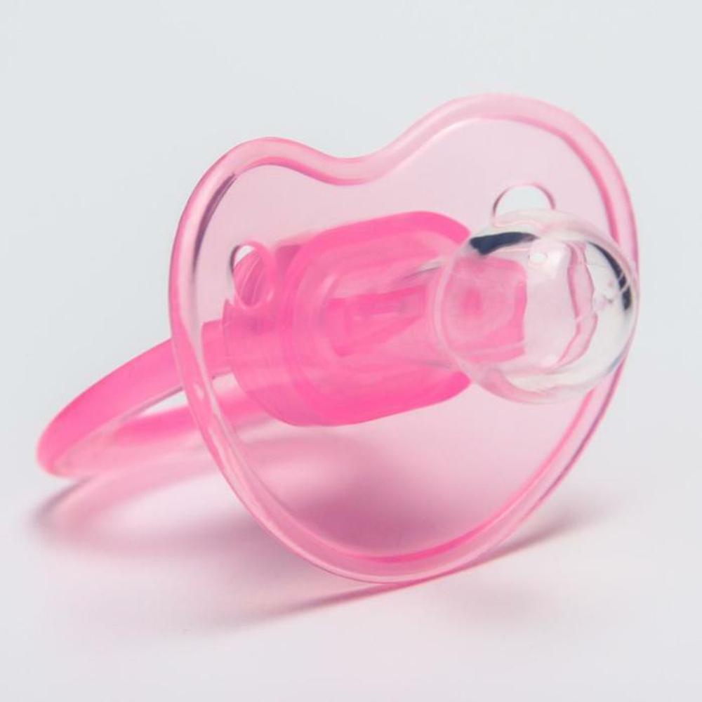 Пустышка силиконовая ортодонтическая с колпачком, от 0 мес., цвет розовый 2300148