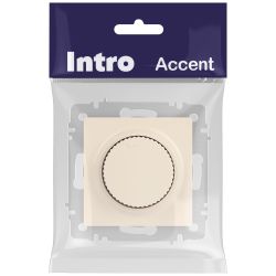 Светорегулятор Intro Accent 6-401-02 поворотный, 600Вт 230В, IP20, СУ, слоновая кость | Intro