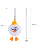 Ручка с пушистой подвеской шариковая ""FLUFFY DUCK", СИНЯЯ, пишущий узел 0,7 мм