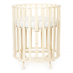 Кроватка-трансформер овальная Vikalex Лоди маятник на колёсах венге