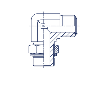 Штуцер FH90 D10 ORFS 11/16 - BSP 1/2