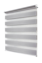 Рулонная штора - День-Ночь - Ткань: "Канзас" - цвет: светло-серый