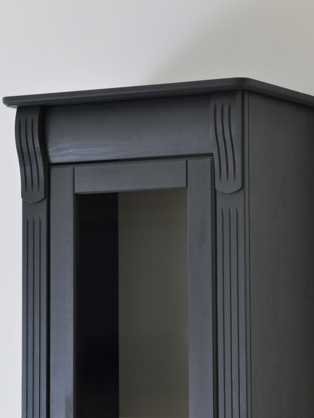 Шкаф витрина, 54х42х195, Susanna, сервант для посуды, стеклянная, буфет, деревянная, серый, MAKOSA