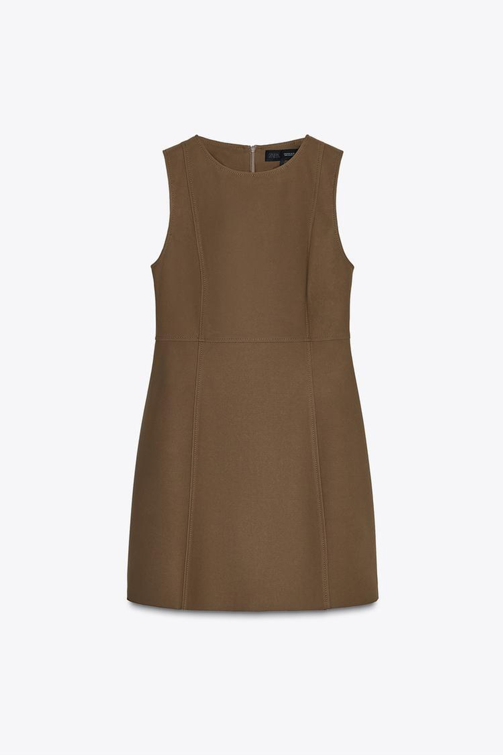 ZARA КОРОТКОЕ ПЛАТЬЕ БЕЗ РУКАВОВ, КОРИЧНЕВЫЙ