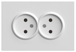 Розетка двойная без заземления и со шторкой Stekker Эмили 49877