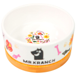 Миска  Mr.Kranch Bamboo 340 мл Цветы Прованса керамическая на бамбуковой подставке, розовая