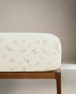 Простыня на резинке Zara Home, хлопок 100%, с цветочным принтом, 2631/900
