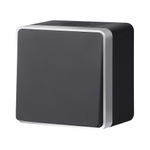 W5010234/ Выключатель одноклавишный влагозащищенный Gallant (черный с серебром) W5010234