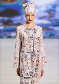 Платье "Новгородский трофей", по мотивам страничной заставки к псалтири Ивана Грозного (Новгородский трофей) 14 век