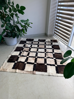 Ковер прямоугольный натуральный мех овчина, 200 х 180 см.