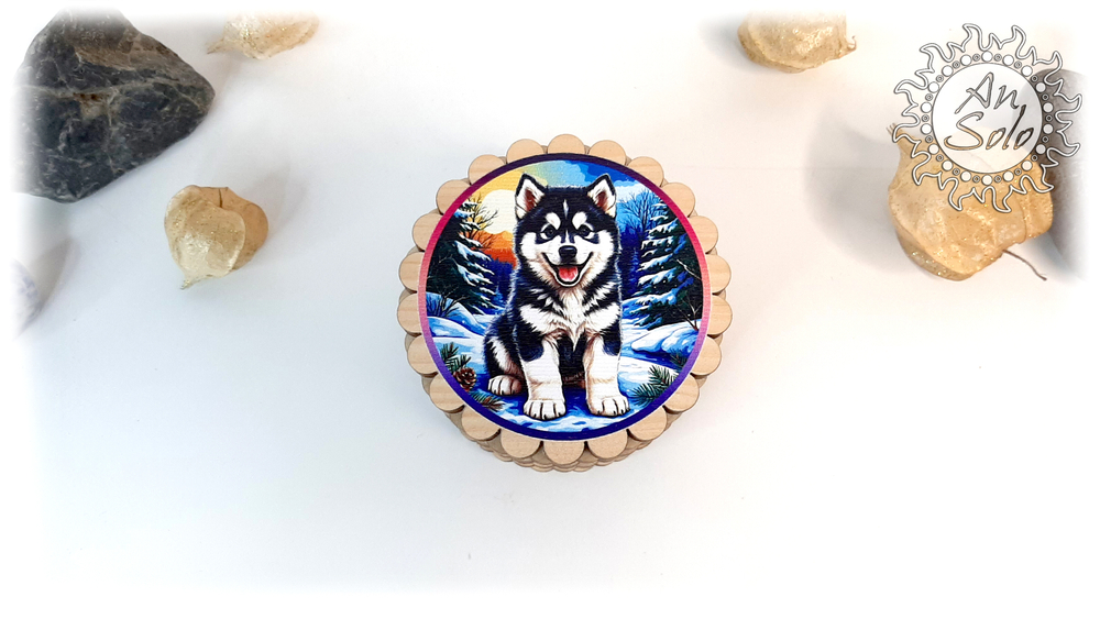 Мини-шкатулка "Щенок "Хаска"