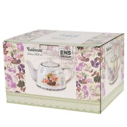 Чайник заварочный "Целебная гортензия" 24*15,5*13,5см. v=1000мл. (керамика) (подарочная упаковка)