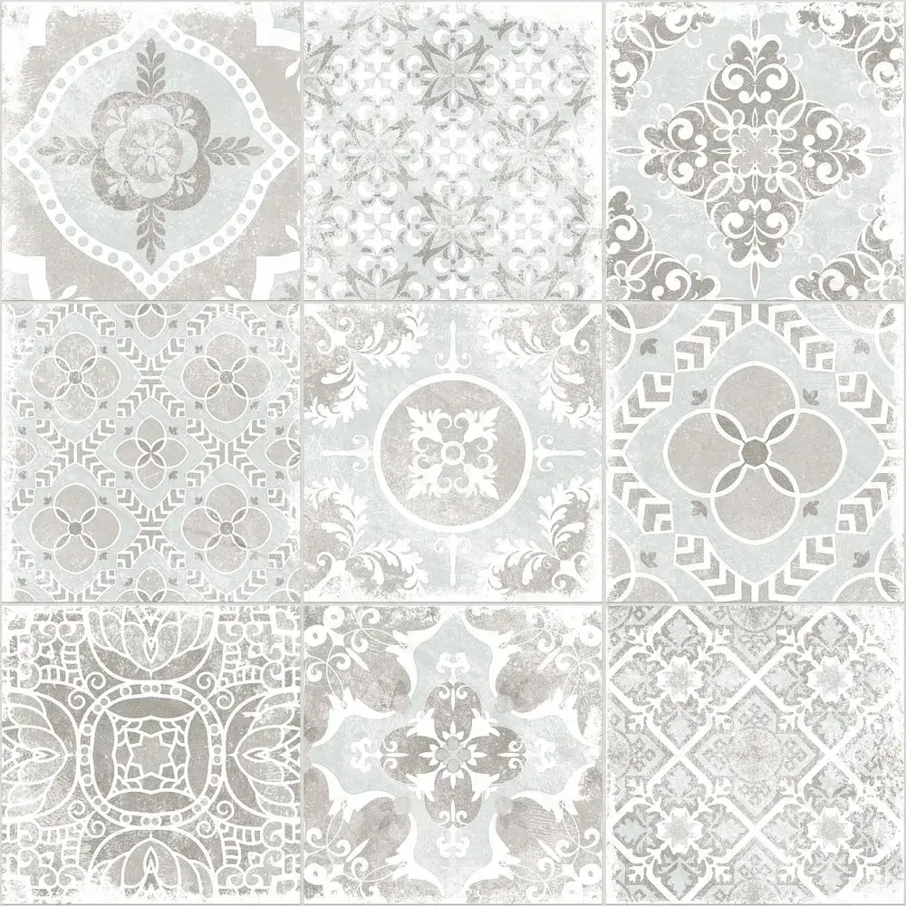 Керамогранит Alma Ceramica GFU04CTR17R Country 60x60 белый / серый сахарный с орнаментом