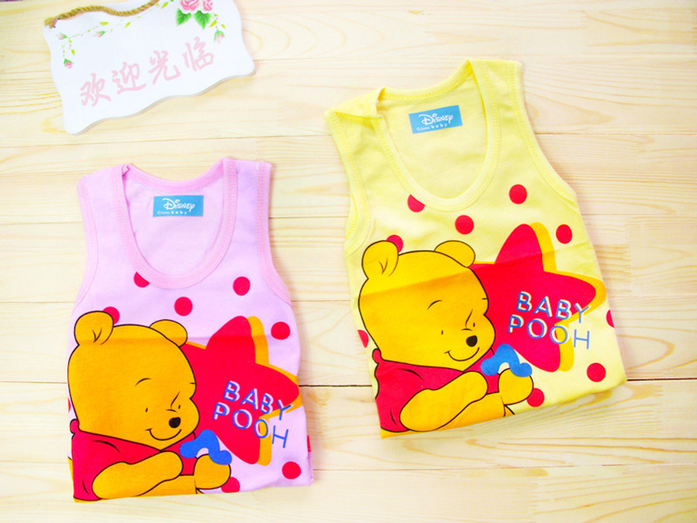 Майка детская с принтами Винни Пуха и Микки Мауса