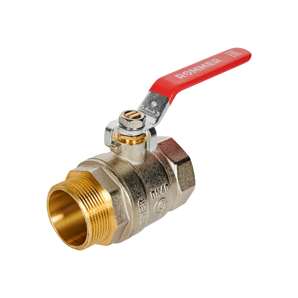 Кран шаровой полнопроходной ROMMER - 1"1/2 (ВР/НР, PN32, ручка-рычаг)