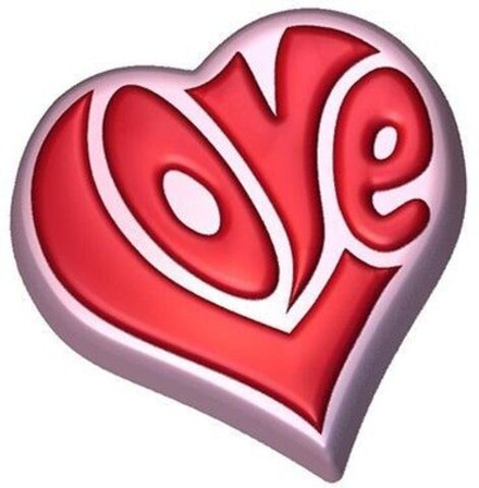 Форма для шоколада "Сердце LOVE",  пластик (Россия)