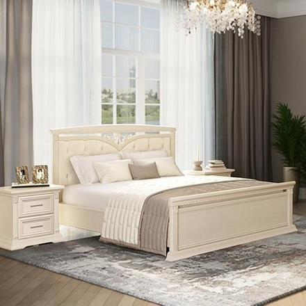 ЛОРЕНЦО Кровать с мягким элементом и ножной спинкой