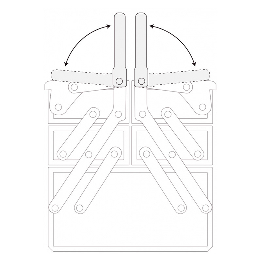 МАСТАК (510-05420R) Ящик инструментальный раскладной, 5 отсеков, красный