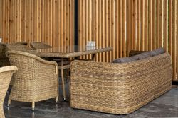"Кальяри" диван трехместный плетеный из искусственного ротанга (гиацинт), цвет соломенный