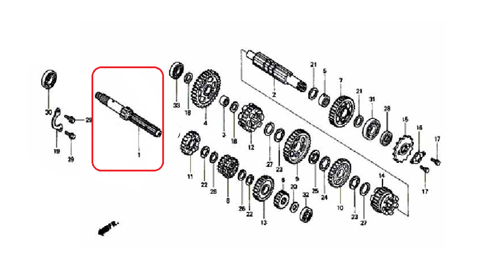 23211-KPP-900. MAINSHAFT