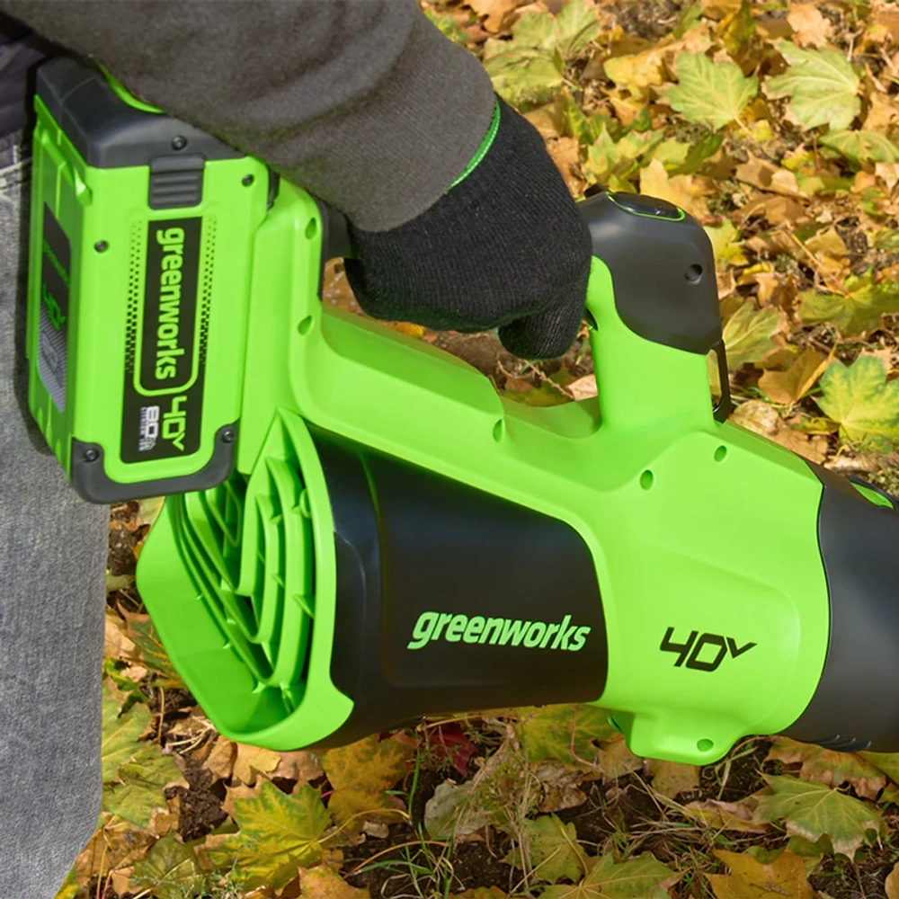 Greenworks GD40BG3 40В воздуходувка аккумуляторная (1 x 4 Ач, ЗУ) 85 м/с 2408207UB