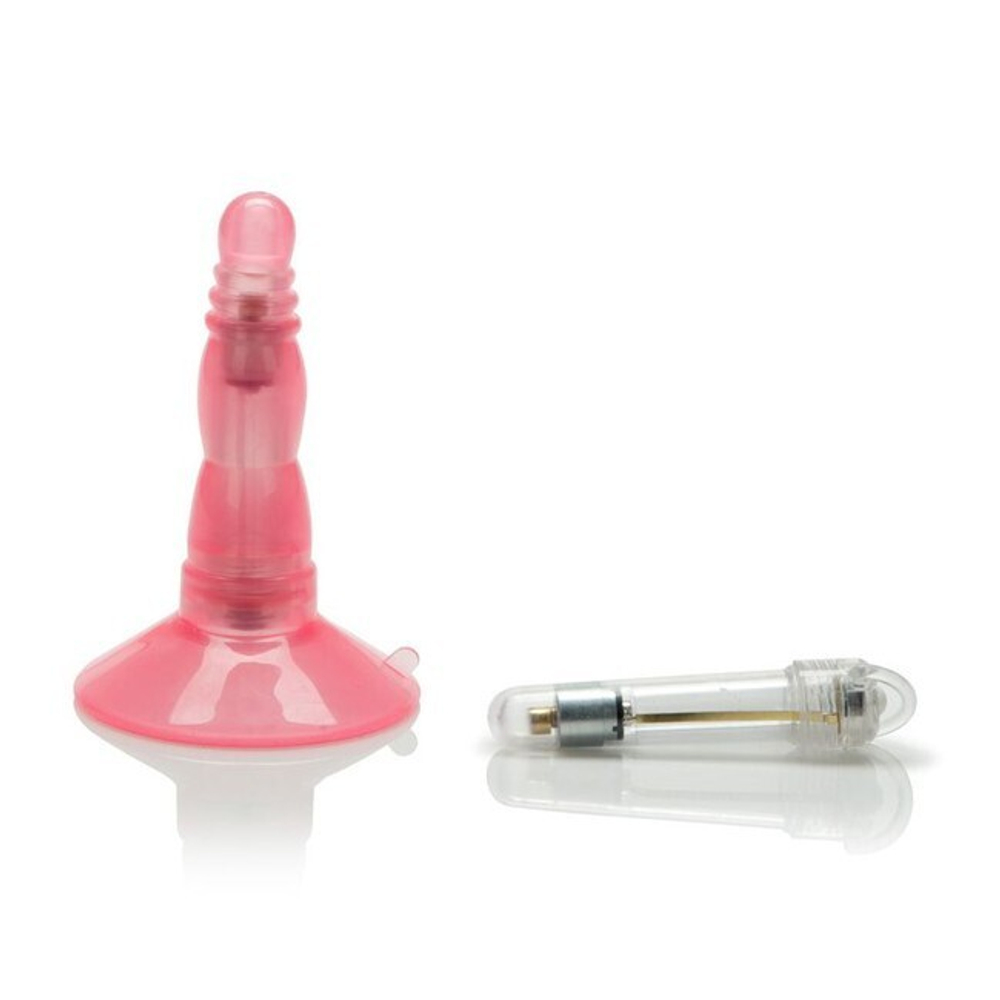 Анальная вибровтулка на присоске с вибрацией Vibro Play (Цвет: розовый)