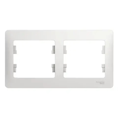GLOSSA 2-постовая РАМКА, горизонтальная, БЕЛЫЙ