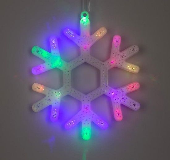 Светодиодная фигура "Снежинка" 30 см, пластик, 220 В, свечение мульти (RG/RB)
