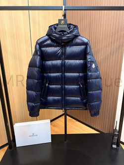 Синий пуховик Moncler Maya премиум класса