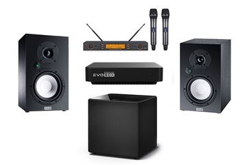 Комплект караоке на базе аппарата Evolution Evobox на беспроводной акустике