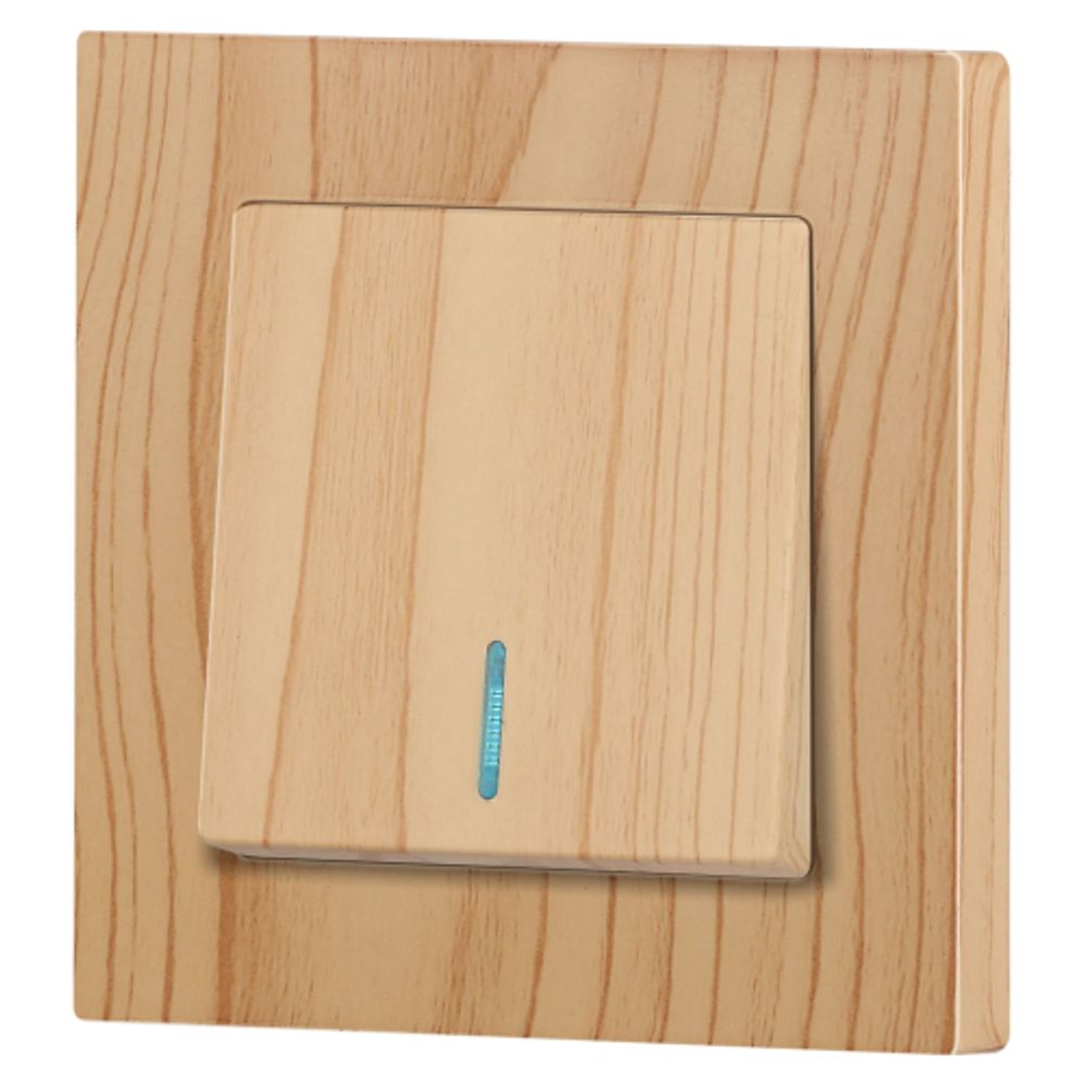 Выключатель Intro Accent 6-102-11 с подсветкой, 10А-250В, IP20, СУ, AL/CU, сосна | Intro