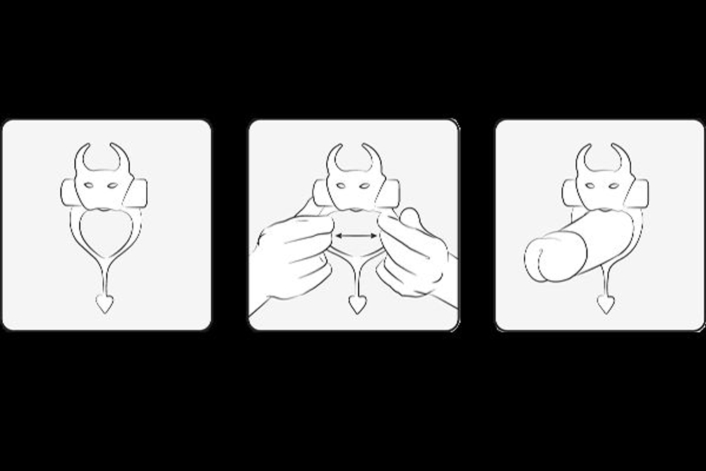 Красное эрекционное кольцо в форме дьяволенка DEVOL COCKRING