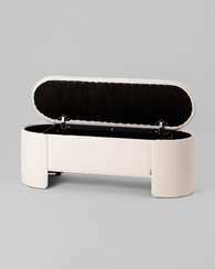 Банкетка Taks с местом для хранения букле белый