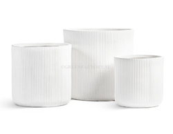 Кашпо TREEZ ERGO - серия Jet - Цилиндр - Белый камень