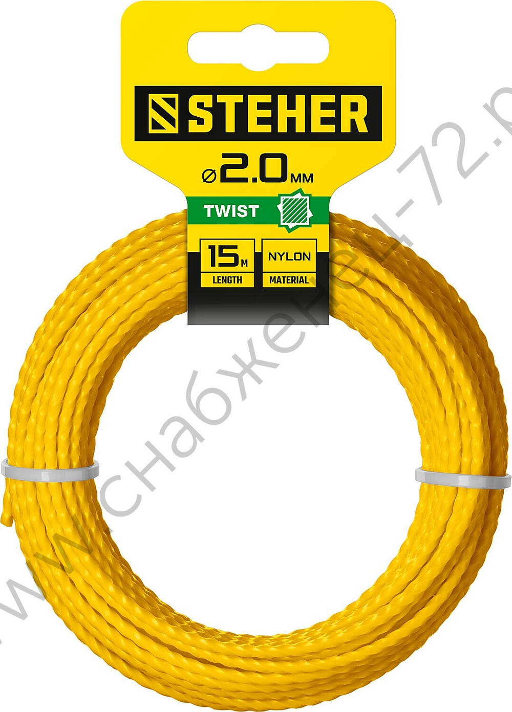 STEHER ВИТОЙ КВАДРАТ, 2.0 мм, 15 м, леска для триммера (75020-2.0)