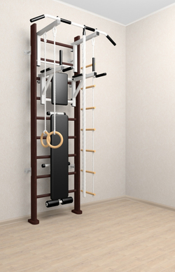 Деревянная шведская стенка Sv Sport 906в (Турник стандарт/Брусья/Скамья/Канат/Кольца/Лестница)