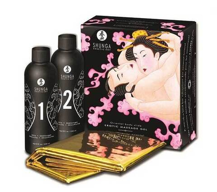 Массажный гель "Шампанское и клубника" серии Контактный восточный массаж 2 по 225 мл