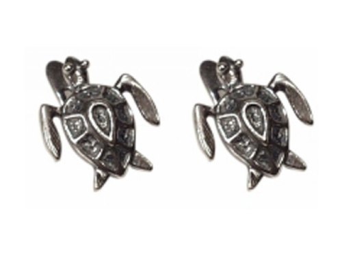 "Морс.черепаха" серьги в серебряном покрытии из коллекции "Игрушки" от Jenavi с английским замком