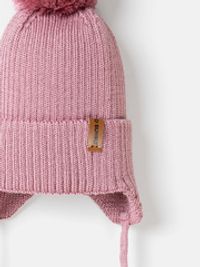 Шапка из смесовой шерсти "Пудра" на завязках