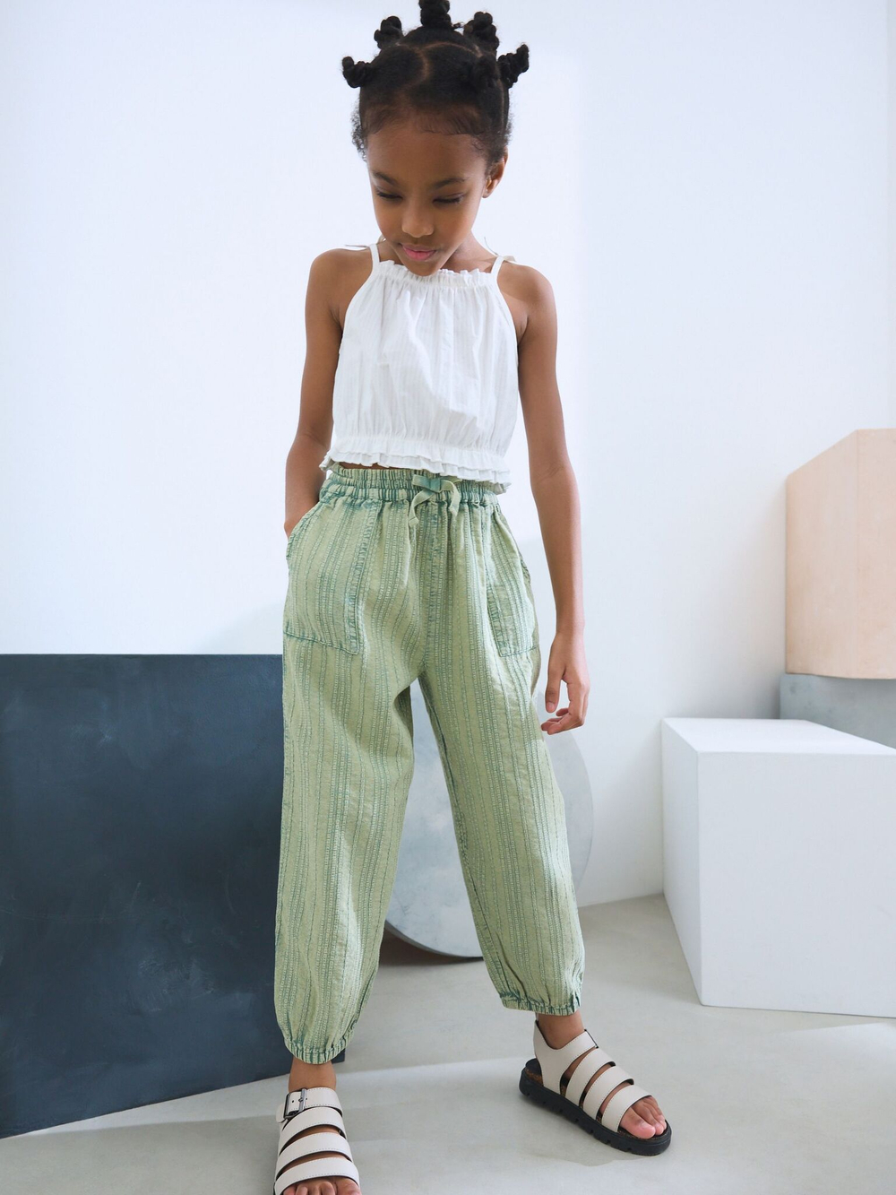 Брюки для девочки Next AB1-538, Хаки